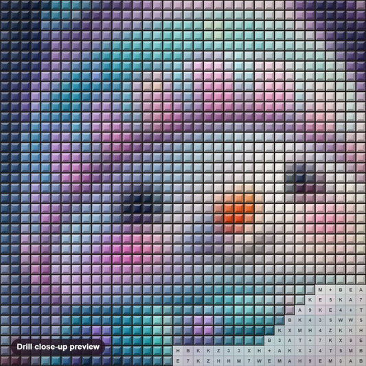 Close-up preview of the Cute Little Snowman's Playfulness diamond painting with square 5D drills and printed canvas symbols