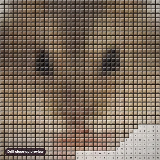 Close-up preview of the Cute Mouse diamond painting with square 5D drills and printed canvas symbols