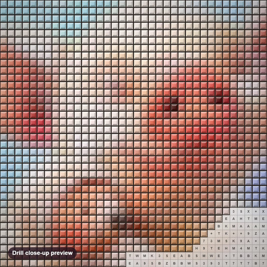 Close-up preview of the Cute Pig & Baby diamond painting with square 5D drills and printed canvas symbols