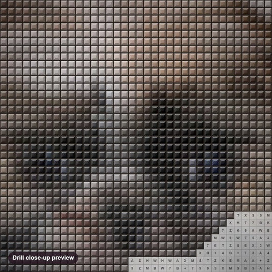 Close-up preview of the Cute Shih Tzu Dog diamond painting with square 5D drills and printed canvas symbols