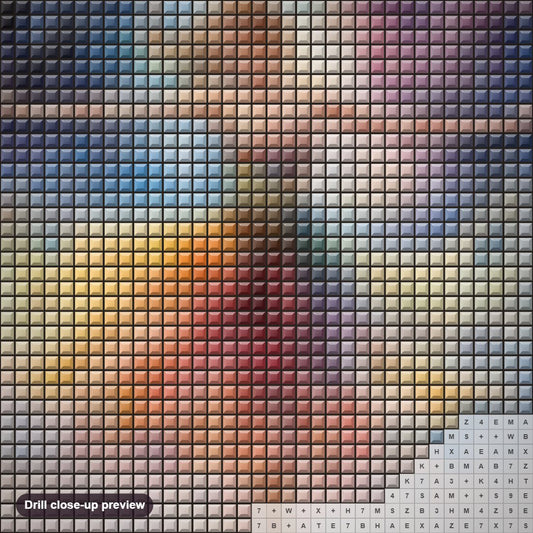 Close-up preview of the Dancing on My Toe diamond painting with square 5D drills and printed canvas symbols