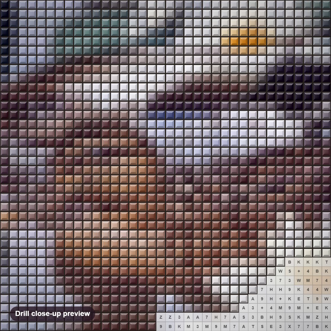 Close-up preview of the Ducks Pair & White Lotus diamond painting with square 5D drills and printed canvas symbols