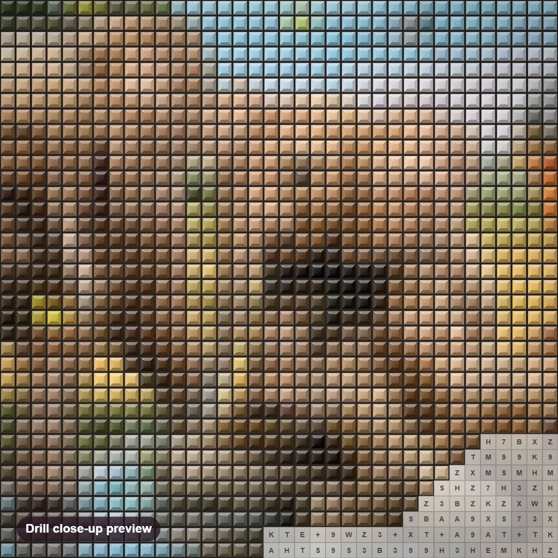 Close-up preview of the Elephant Babies Playing at Water Pond diamond painting with square 5D drills and printed canvas symbols