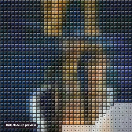 Close-up preview of the Elephant Baby Dreaming Big diamond painting with square 5D drills and printed canvas symbols
