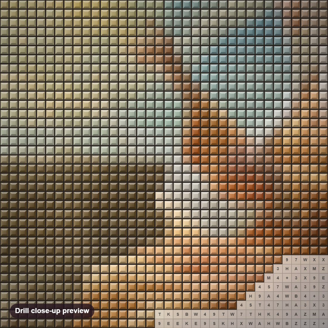 Close-up preview of the Exploring the World diamond painting with square 5D drills and printed canvas symbols
