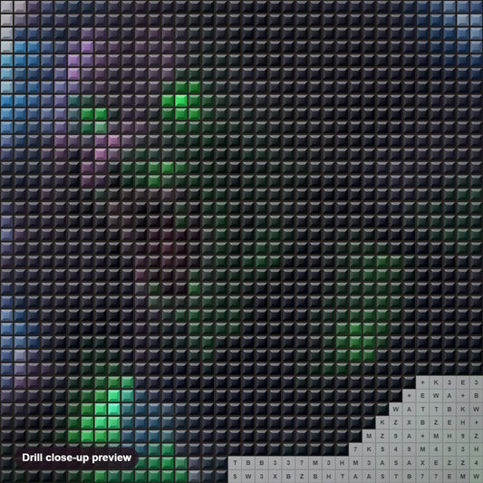 Close-up preview of the Fear less Live more diamond painting with square 5D drills and printed canvas symbols