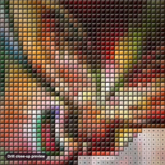 Close-up preview of the Flying Butterfly diamond painting with square 5D drills and printed canvas symbols