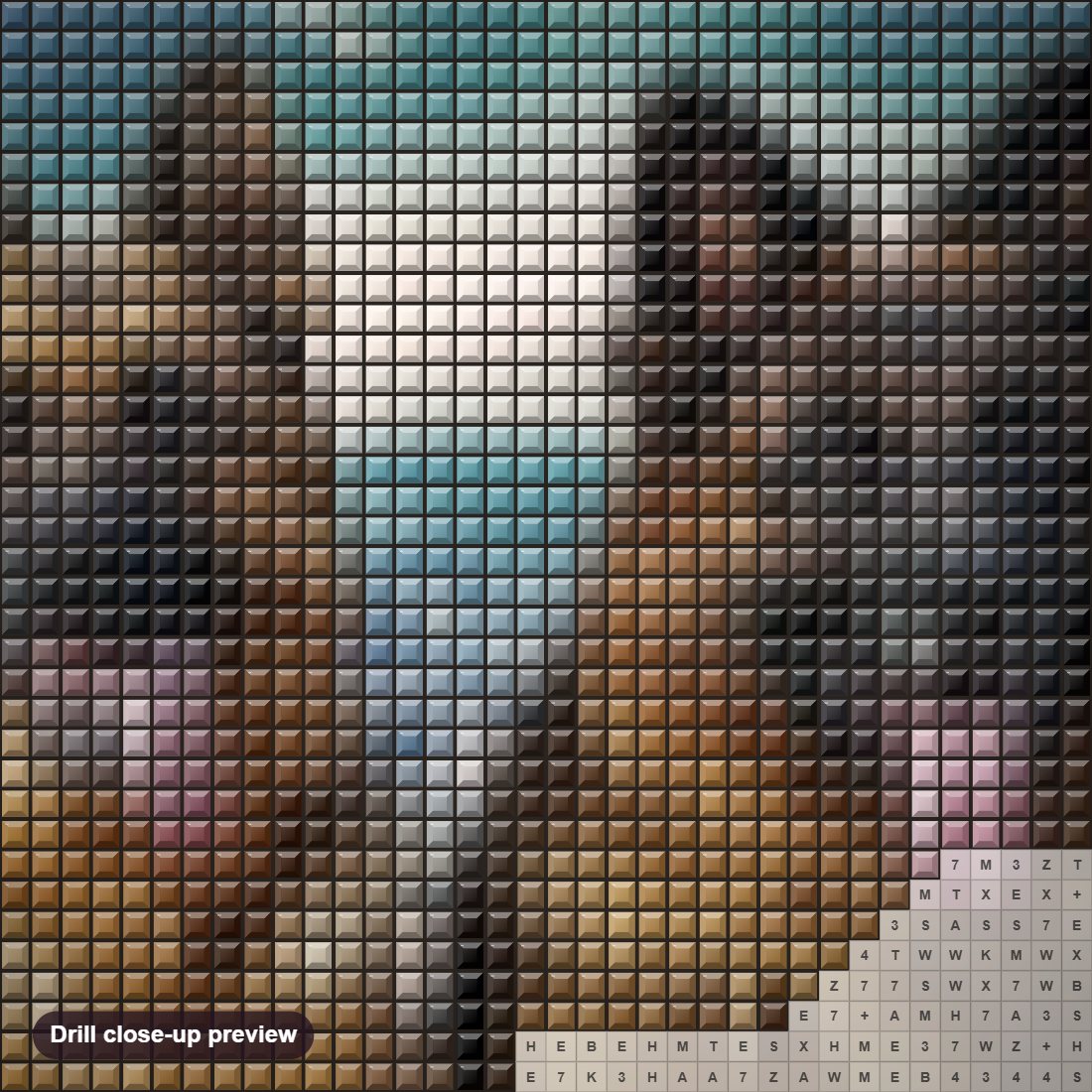 Close-up preview of the German Shepherd Dogs Pair diamond painting with square 5D drills and printed canvas symbols
