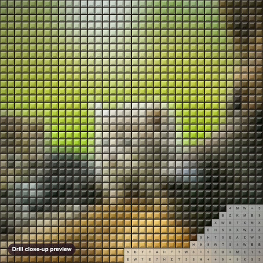 Close-up preview of the German Shepherd with Cute Kittens diamond painting with square 5D drills and printed canvas symbols