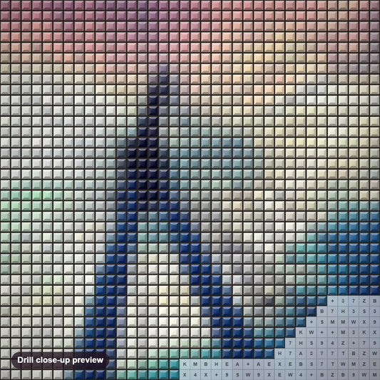 Close-up preview of the Giant Spin Wheel diamond painting with square 5D drills and printed canvas symbols