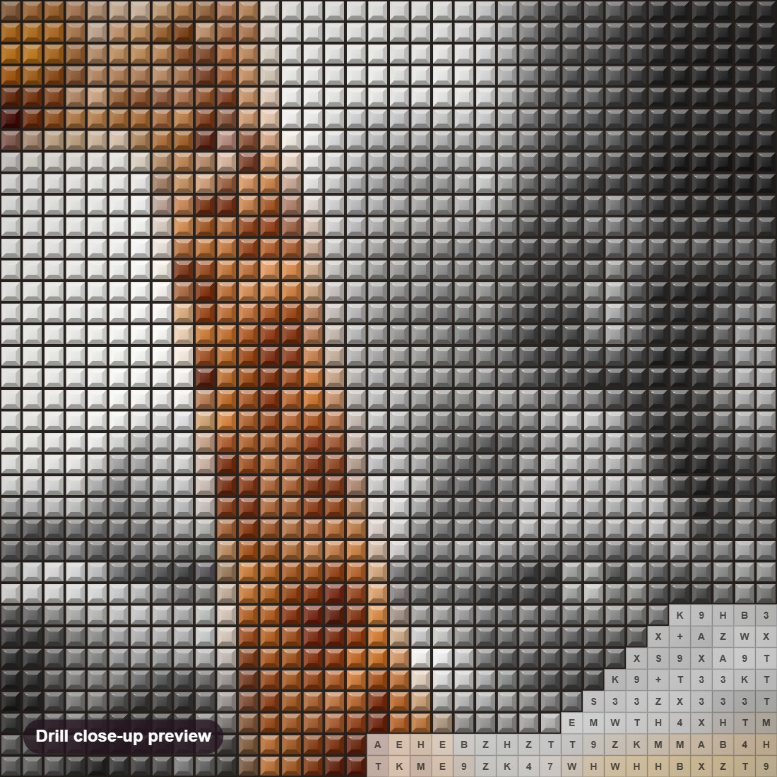 Close-up preview of the Giraffe Travelling in Taxi diamond painting with square 5D drills and printed canvas symbols