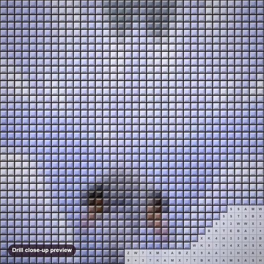 Close-up preview of the Gorgeous Swans Love diamond painting with square 5D drills and printed canvas symbols