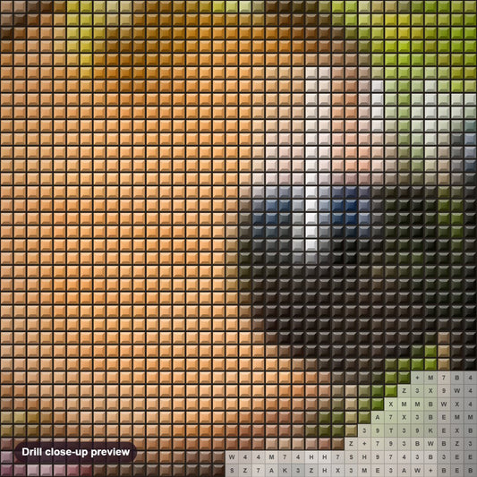 Close-up preview of the Grapes & Wine diamond painting with square 5D drills and printed canvas symbols