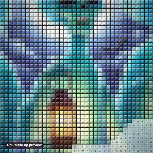 Close-up preview of the Halloween Ghost Horror diamond painting with square 5D drills and printed canvas symbols
