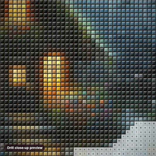 Close-up preview of the Halloween Night of Frights diamond painting with square 5D drills and printed canvas symbols