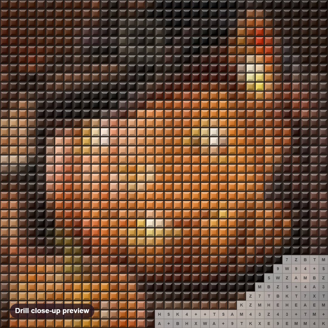 Close-up preview of the Happy Halloween diamond painting with square 5D drills and printed canvas symbols