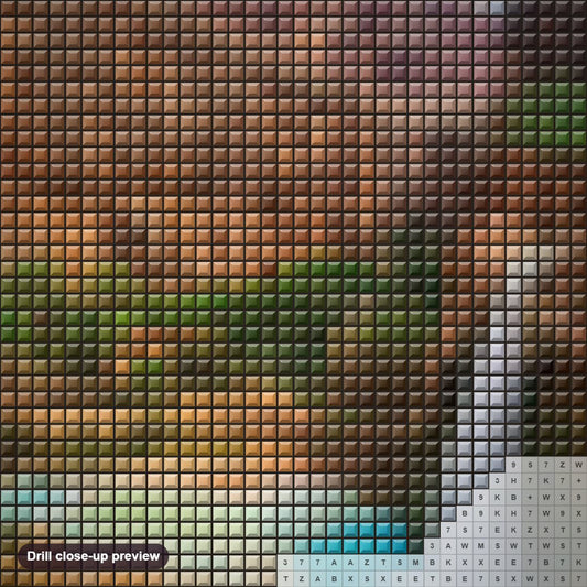 Close-up preview of the Havasu Falls diamond painting with square 5D drills and printed canvas symbols