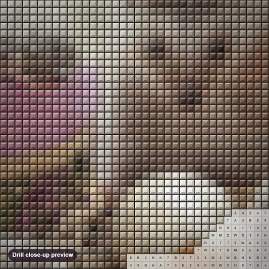 Close-up preview of the Hedgehog Eggs Hatching diamond painting with square 5D drills and printed canvas symbols