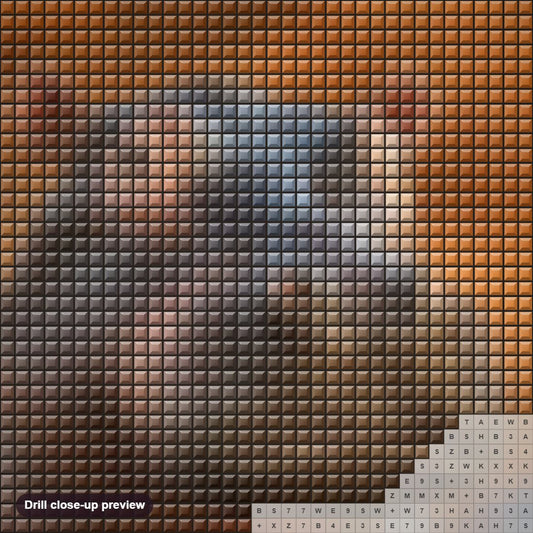 Close-up preview of the Hippo in Water diamond painting with square 5D drills and printed canvas symbols