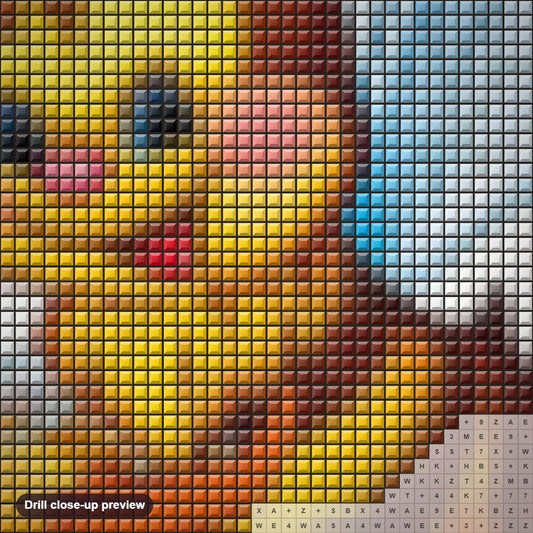 Close-up preview of the Honey Bee diamond painting with square 5D drills and printed canvas symbols