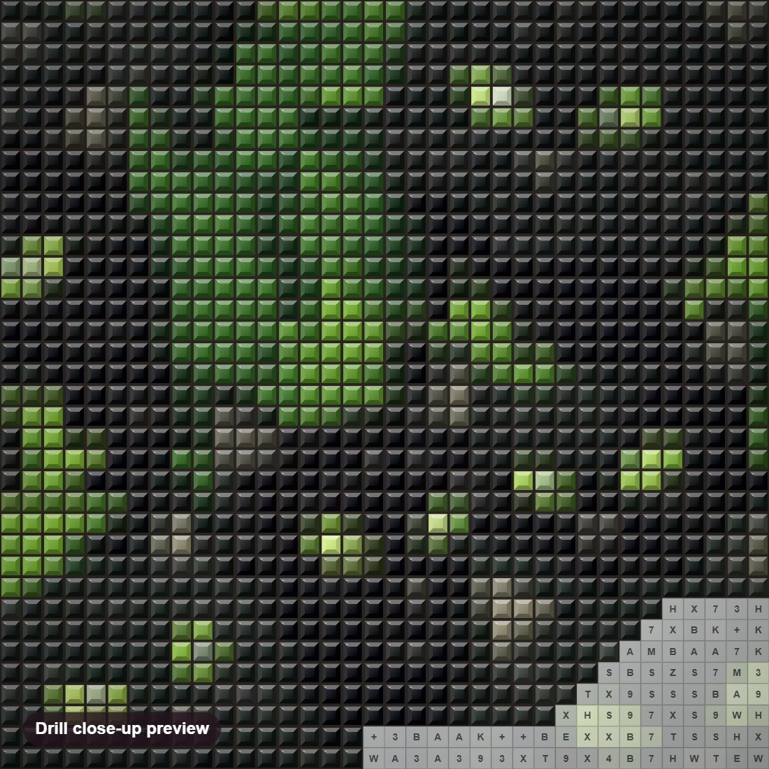 Close-up preview of the I can See You diamond painting with square 5D drills and printed canvas symbols