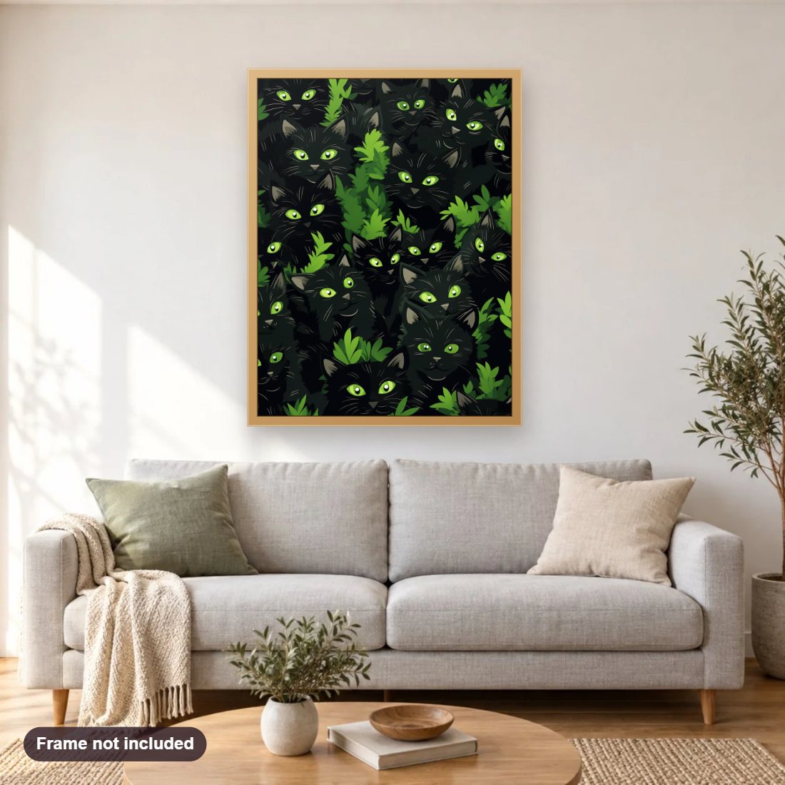 I can See You diamond painting shown framed on a living room wall above a sofa
