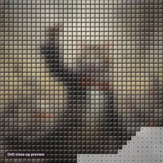 Close-up preview of the I'm the Greatest diamond painting with square 5D drills and printed canvas symbols