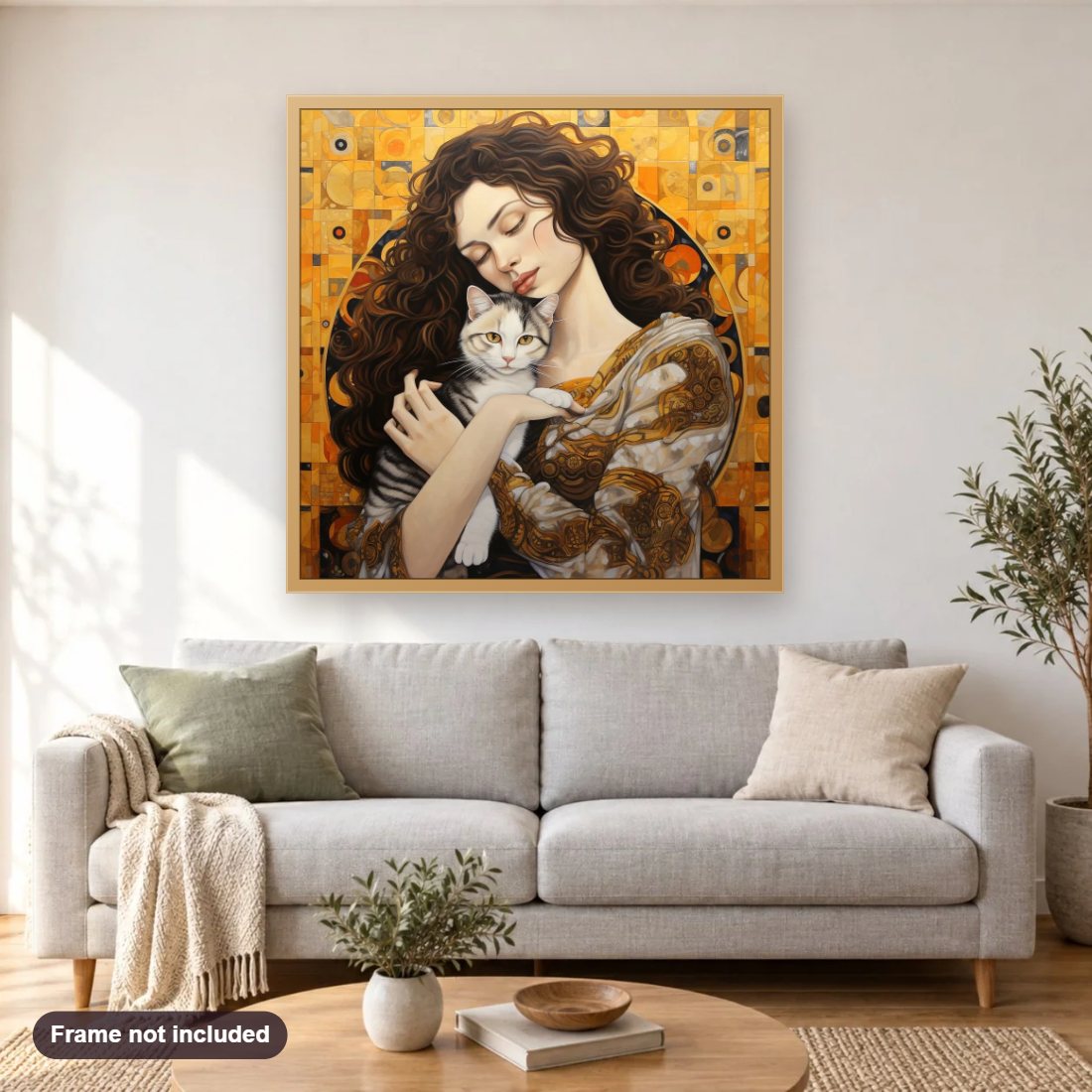 I'm the Mother of this cutie diamond painting shown framed on a living room wall above a sofa