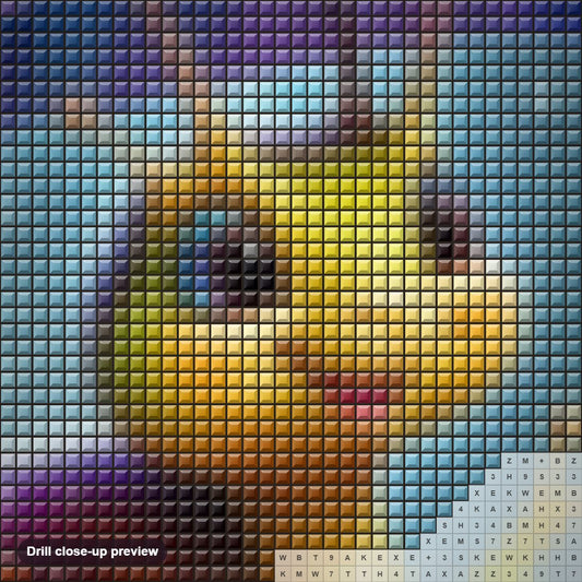 Close-up preview of the It's a Rainy Day diamond painting with square 5D drills and printed canvas symbols