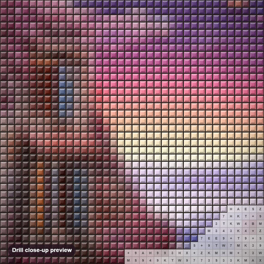 Close-up preview of the It's Time for Morning Breeze diamond painting with square 5D drills and printed canvas symbols