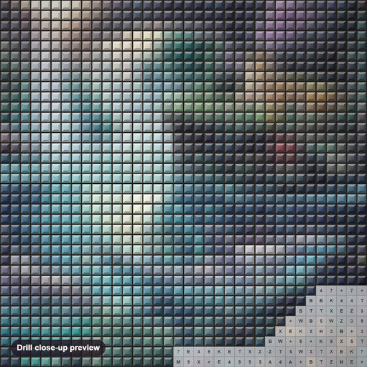 Close-up preview of the Jungle Paradise diamond painting with square 5D drills and printed canvas symbols