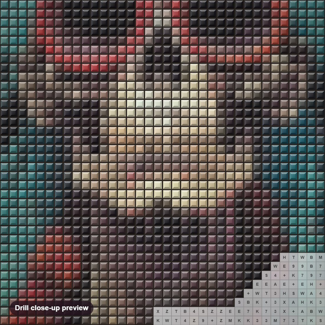 Close-up preview of the Just Following The Trend diamond painting with square 5D drills and printed canvas symbols