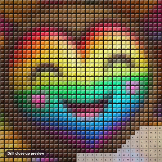 Close-up preview of the Just Soo Beautiful diamond painting with square 5D drills and printed canvas symbols