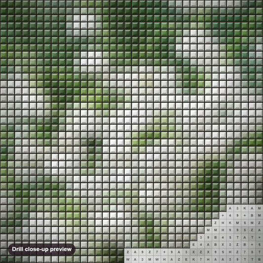 Close-up preview of the Landyshi Flowers diamond painting with square 5D drills and printed canvas symbols