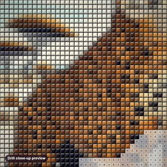 Close-up preview of the Leopard's Full Body Splendor diamond painting with square 5D drills and printed canvas symbols