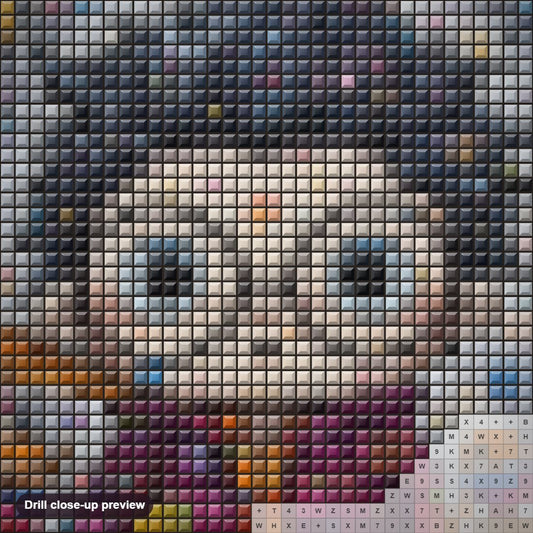 Close-up preview of the Let's Play with Some Colors diamond painting with square 5D drills and printed canvas symbols