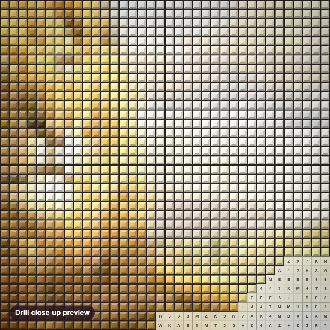 Close-up preview of the Lion & Lamb Sitting Together diamond painting with square 5D drills and printed canvas symbols