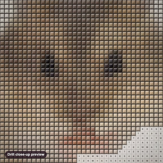 Close-up preview of the Little Hamster diamond painting with square 5D drills and printed canvas symbols