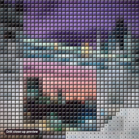 Close-up preview of the London Tower Bridge diamond painting with square 5D drills and printed canvas symbols