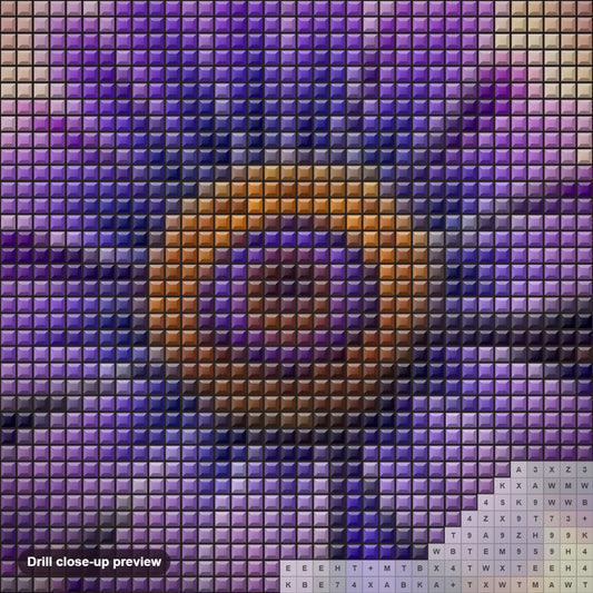 Close-up preview of the Luxurious Splendor of the Flowers diamond painting with square 5D drills and printed canvas symbols