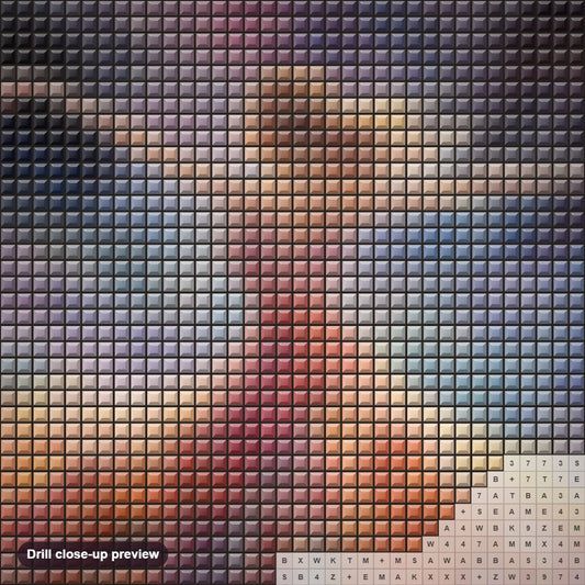 Close-up preview of the Magic is in the Air diamond painting with square 5D drills and printed canvas symbols