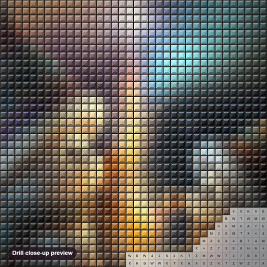 Close-up preview of the Magical Holidays Diamond Painting Art diamond painting with square 5D drills and printed canvas symbols