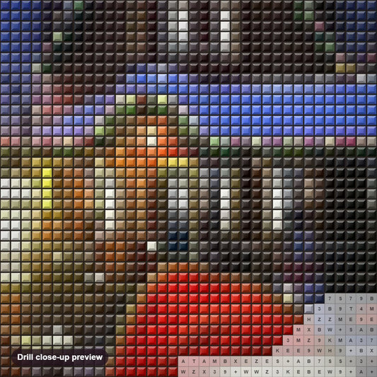 Close-up preview of the Make Your Christmas Memorable diamond painting with square 5D drills and printed canvas symbols
