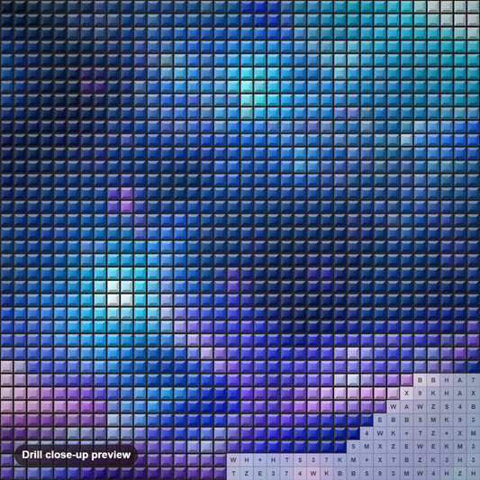 Close-up preview of the Mermaid Underwater diamond painting with square 5D drills and printed canvas symbols