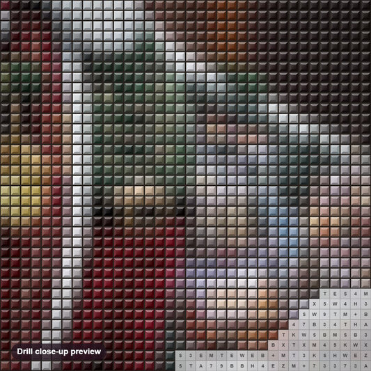 Close-up preview of the Merry Christmas Santa Claus diamond painting with square 5D drills and printed canvas symbols