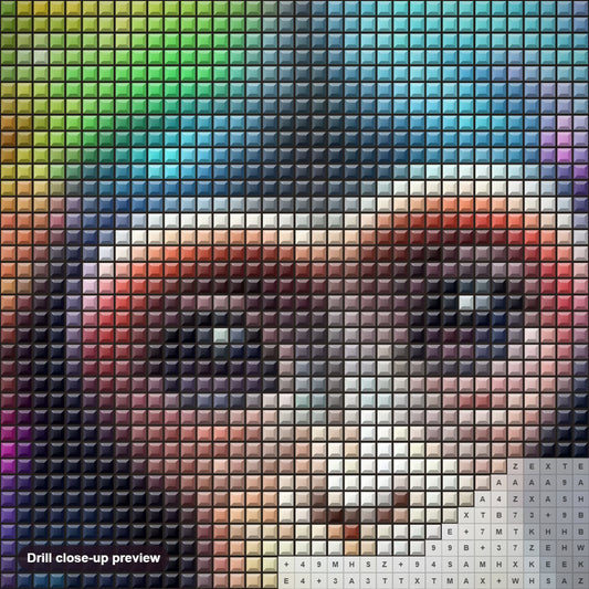 Close-up preview of the Monkeys Could Be So Elegant diamond painting with square 5D drills and printed canvas symbols