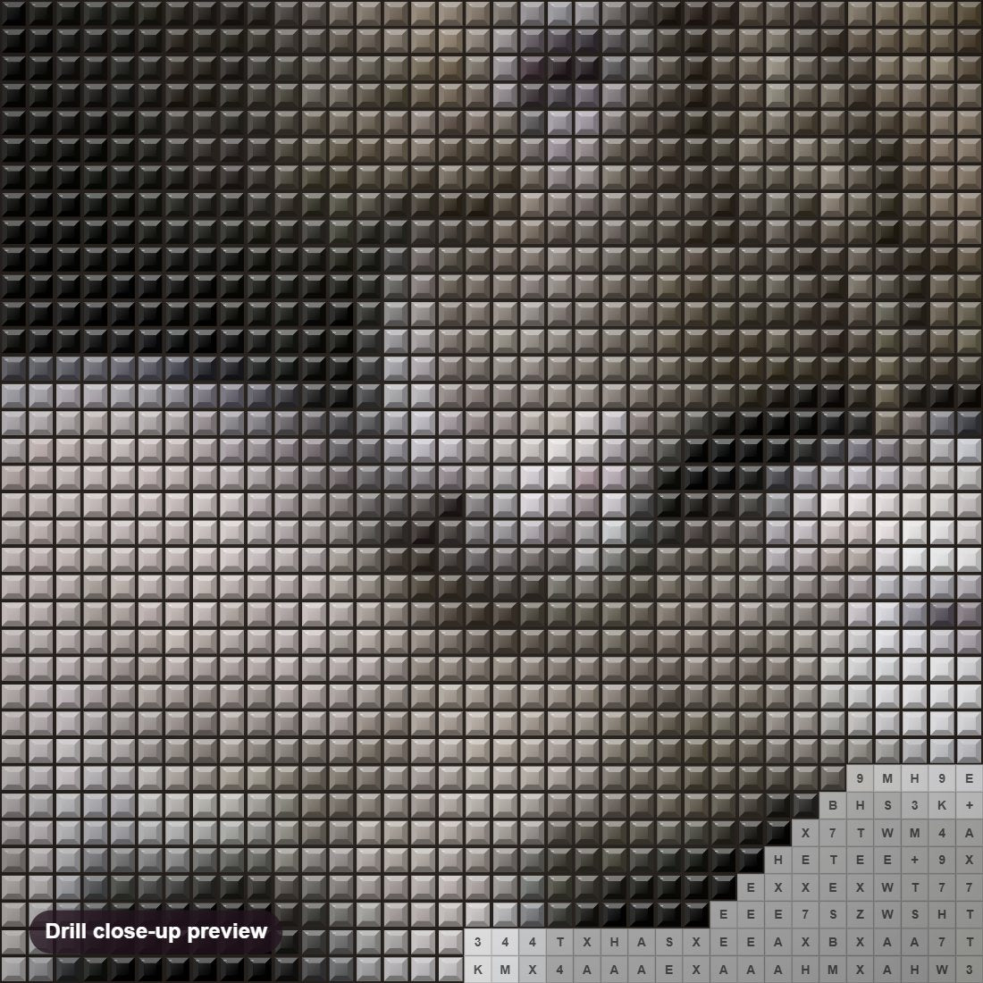 Close-up preview of the Mummy & Baby Sheep diamond painting with square 5D drills and printed canvas symbols