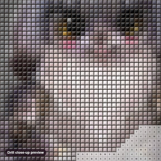 Close-up preview of the Mythical Creature diamond painting with square 5D drills and printed canvas symbols