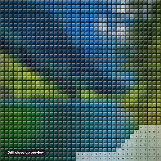 Close-up preview of the Nature at its Best diamond painting with square 5D drills and printed canvas symbols