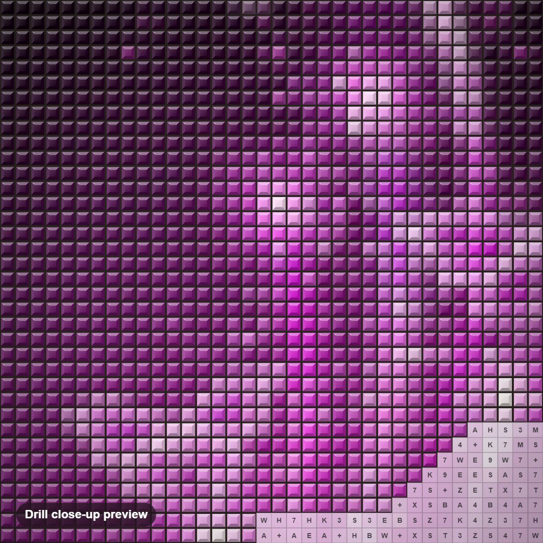Close-up preview of the Neon Butterflies Sprinkling Magic diamond painting with square 5D drills and printed canvas symbols